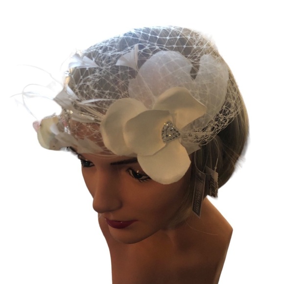 David’s Bridal Russian Tulle Blusher Veil W/Handband & Swarovski Crystals NEW - Picture 3 of 11